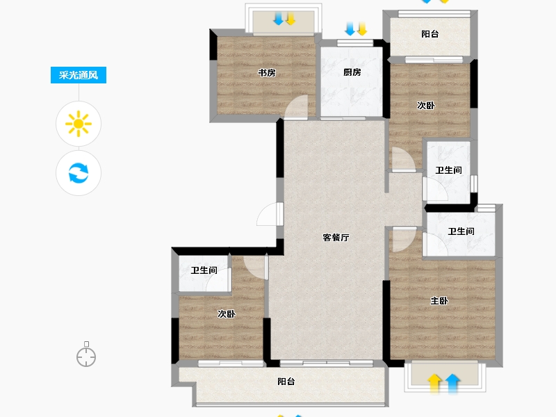 福建省-莆田市-铜锣湾万达广场-93.89-户型库-采光通风