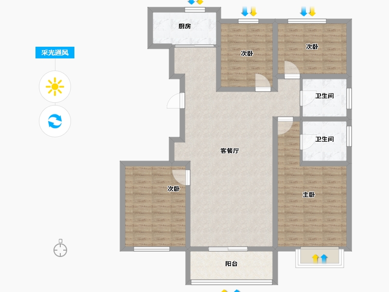 山东省-菏泽市-鑫源麗水城-112.15-户型库-采光通风