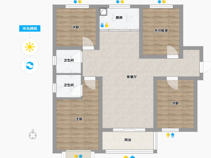 河北省-邯郸市-永丰嘉苑-85.00-户型库-采光通风