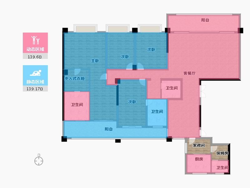 贵州省-贵阳市-远大美域三期2组团-262.80-户型库-动静分区