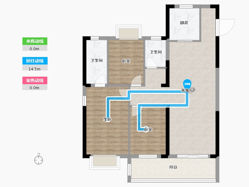 湖北省-荆州市-当代显扬府ΜΟΜΛ-92.80-户型库-动静线