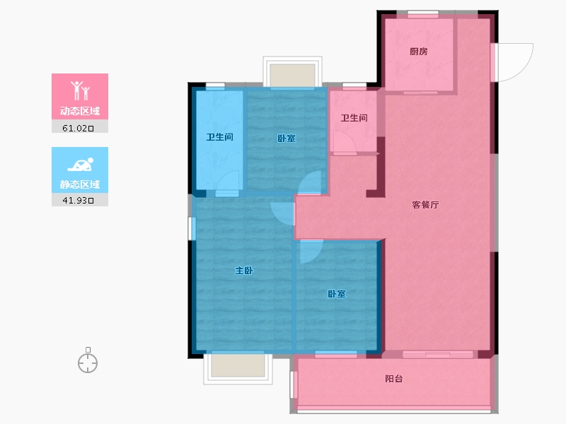 湖北省-荆州市-当代显扬府ΜΟΜΛ-92.80-户型库-动静分区