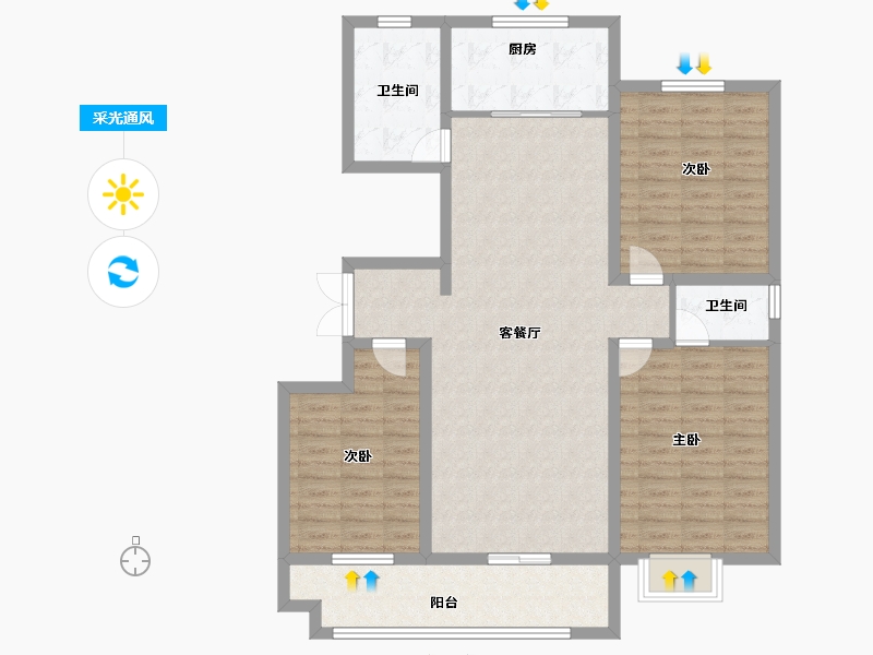 河南省-商丘市-史丹利·景城花园-110.40-户型库-采光通风