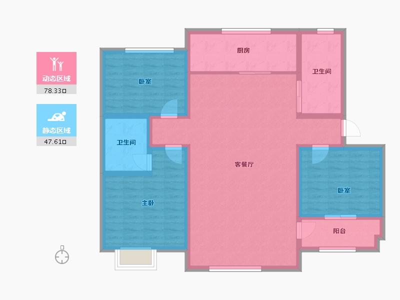 山东省-潍坊市-青云瑞景园.-113.46-户型库-动静分区