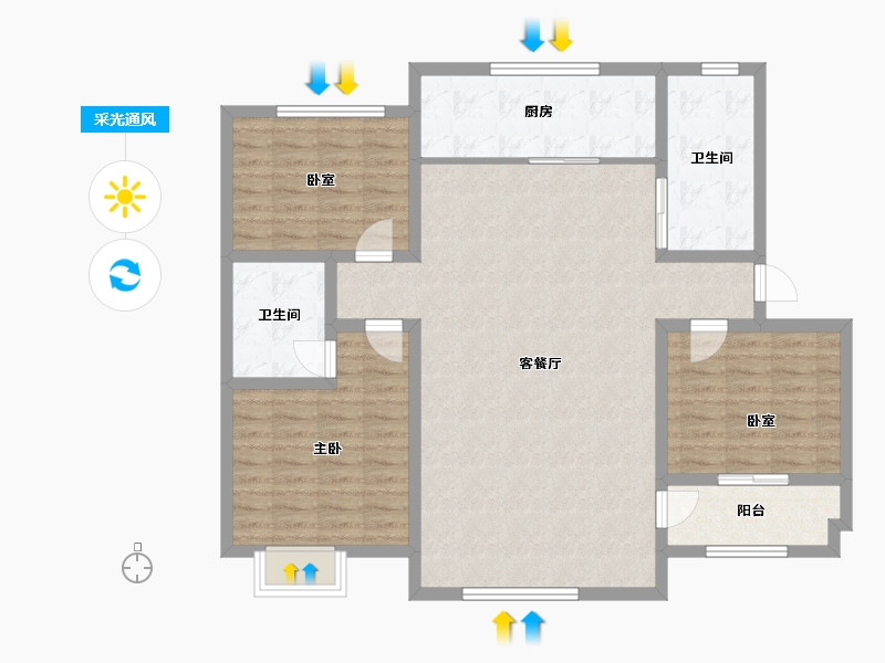 山东省-潍坊市-青云瑞景园.-113.46-户型库-采光通风