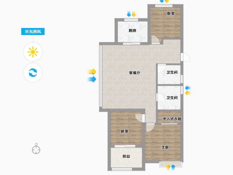 福建省-福州市-水晶榕著-71.20-户型库-采光通风