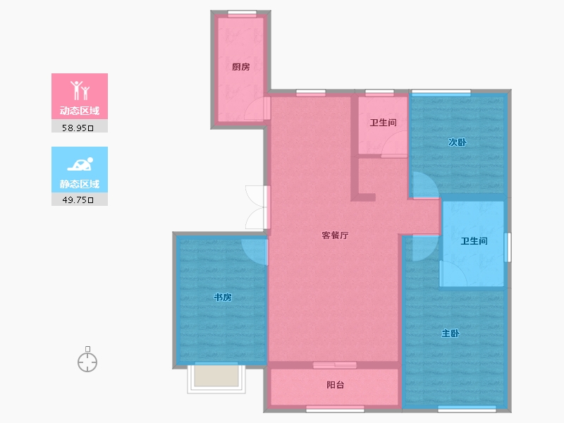 河北省-秦皇岛市-唐韵雲起墅-97.70-户型库-动静分区