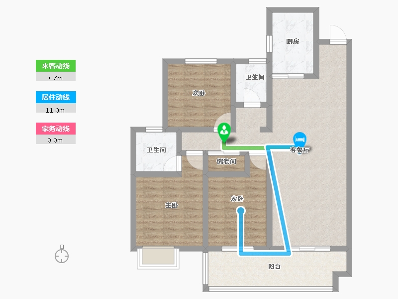 安徽省-宿州市-万成·桂花园-91.00-户型库-动静线