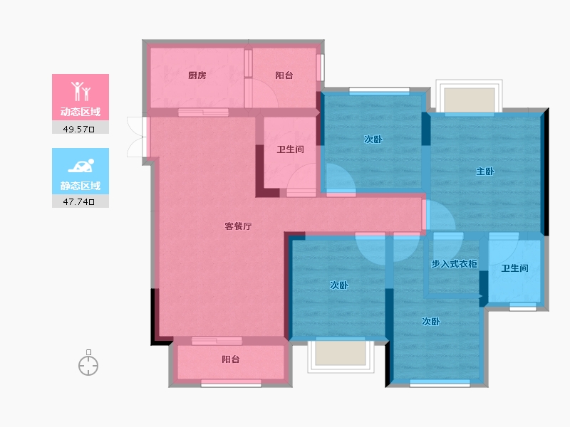 四川省-宜宾市-合信古宋金街-84.92-户型库-动静分区