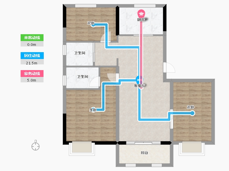 山东省-济宁市-曲阜碧桂园翡翠华府-93.92-户型库-动静线