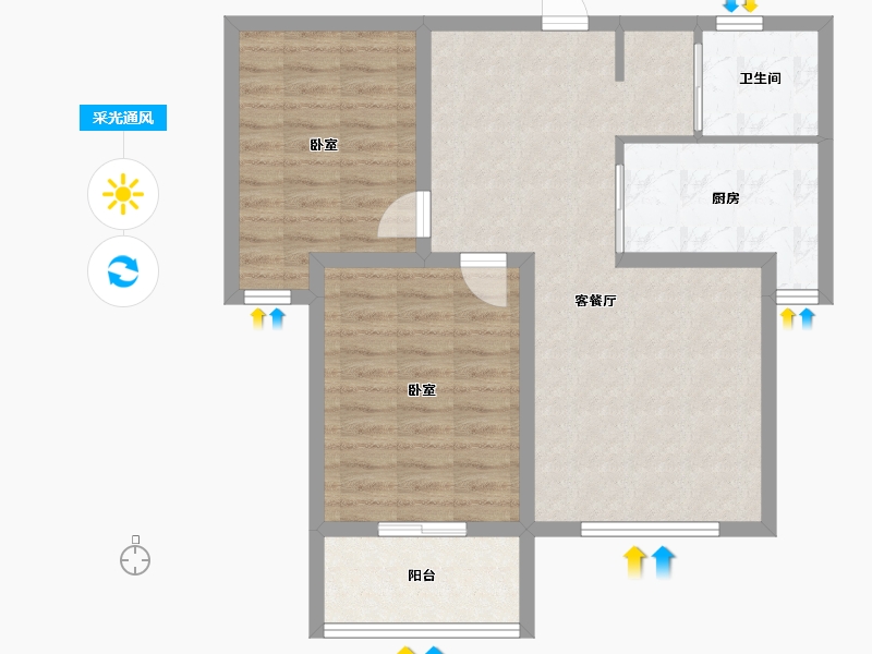 山东省-潍坊市-九州方园国际-73.64-户型库-采光通风