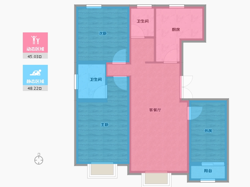 河北省-秦皇岛市-唐韵雲起墅-82.96-户型库-动静分区