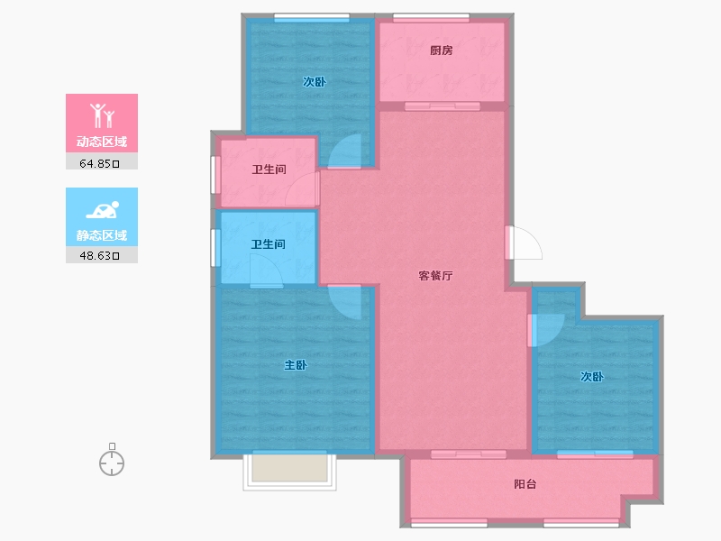 山东省-潍坊市-鲁商首府-102.94-户型库-动静分区