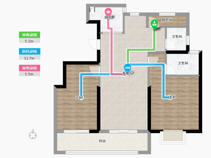 山东省-菏泽市-富邦历山湾​-85.60-户型库-动静线