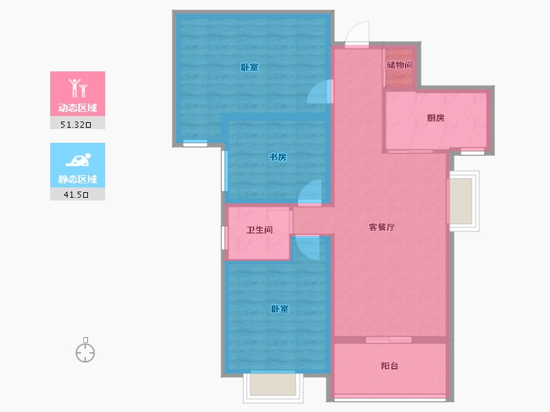 湖南省-怀化市-辰华未来城-82.65-户型库-动静分区