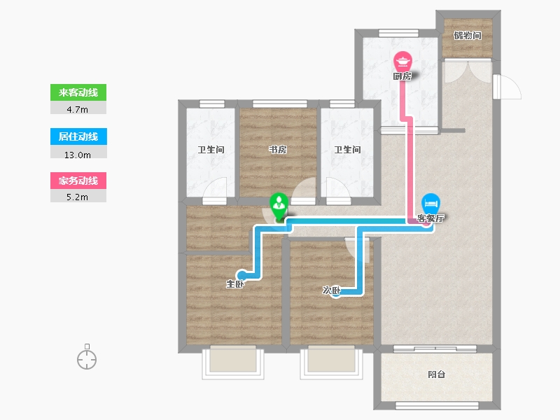 黑龙江省-哈尔滨市-华润置地萬象府-85.33-户型库-动静线