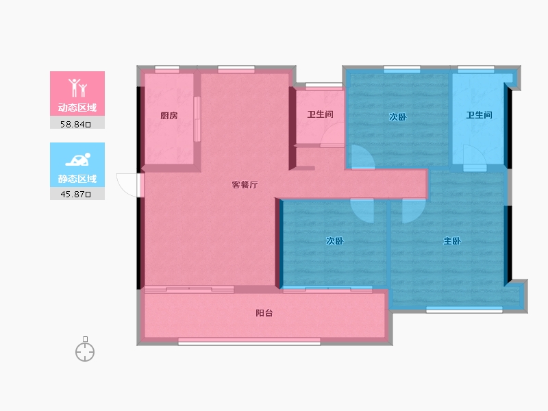 福建省-莆田市-皇庭美域丹郡-94.55-户型库-动静分区