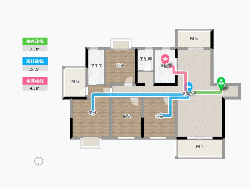 湖南省-怀化市-芷江中伟公馆-119.75-户型库-动静线