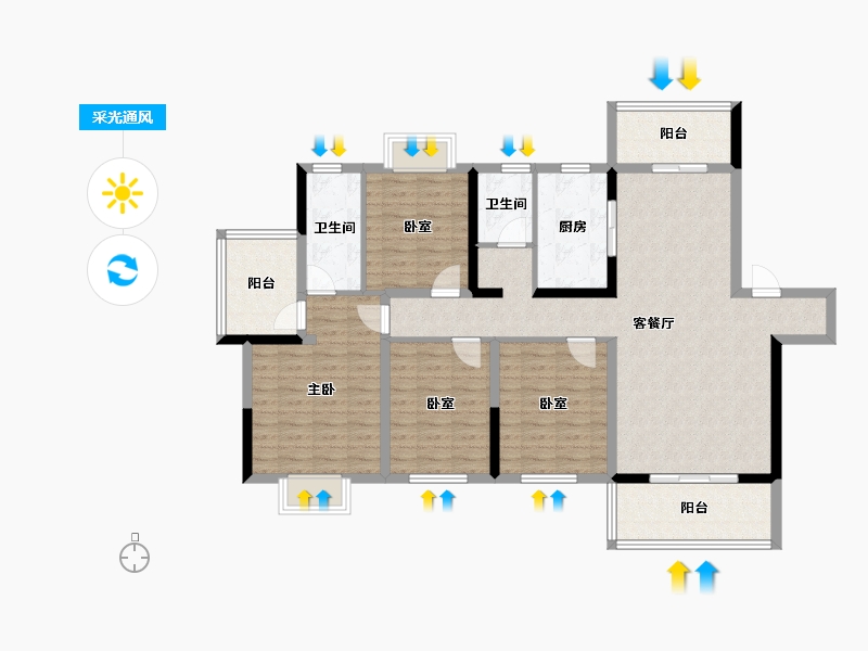 湖南省-怀化市-芷江中伟公馆-119.75-户型库-采光通风