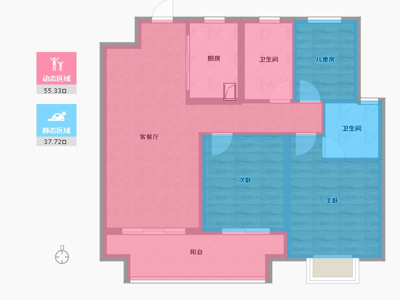 江西省-上饶市-金科奥园·铂悦都会-83.00-户型库-动静分区