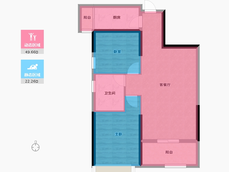 湖北省-咸宁市-鹏成新都汇-64.05-户型库-动静分区