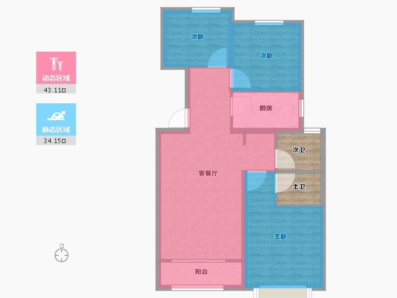 河北省-秦皇岛市-那畔雲起墅-75.89-户型库-动静分区