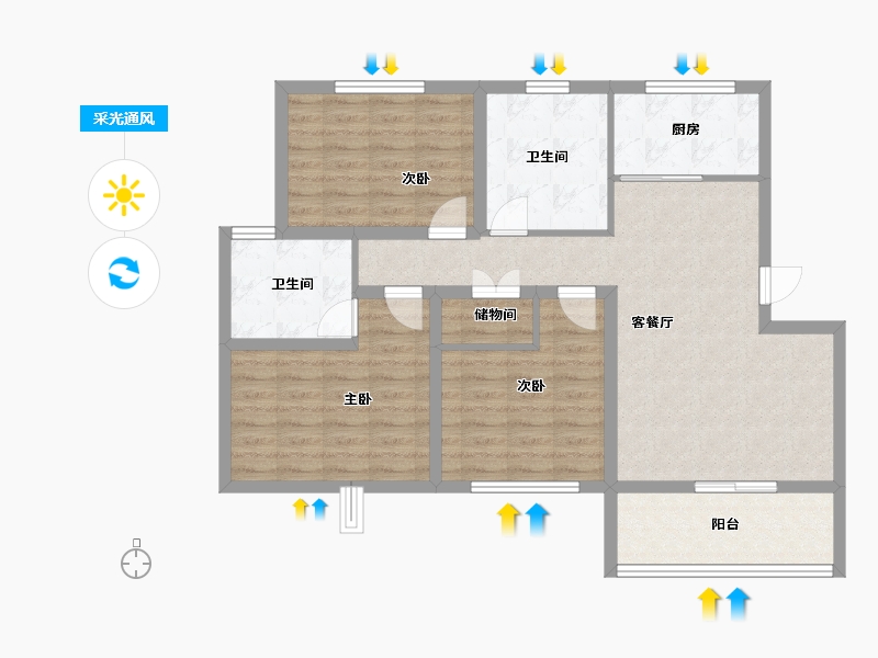 江苏省-连云港市-福居·新天地-92.21-户型库-采光通风