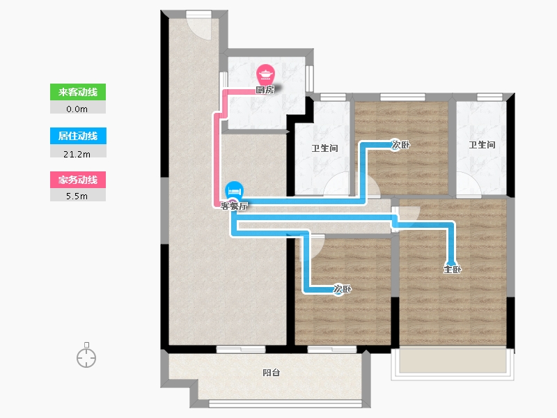 江苏省-宿迁市-钟吾·正荣府-91.99-户型库-动静线