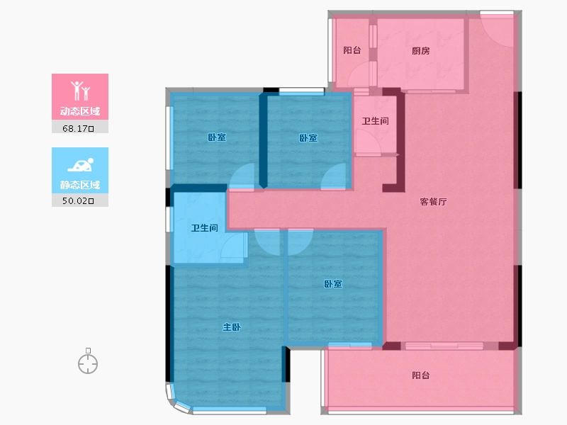 广西壮族自治区-贵港市-华盈壹品江山-106.28-户型库-动静分区