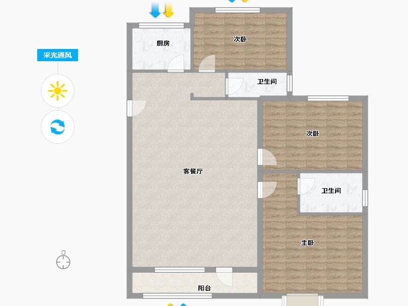 山东省-济宁市-西岸华府二期-123.16-户型库-采光通风