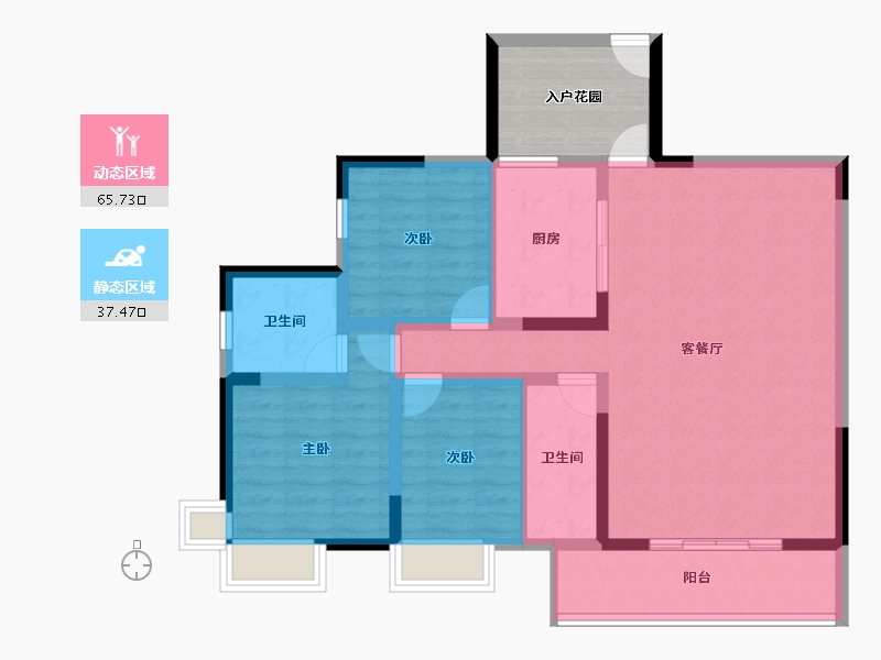 广西壮族自治区-来宾市-晓都·盛苑新街-99.53-户型库-动静分区