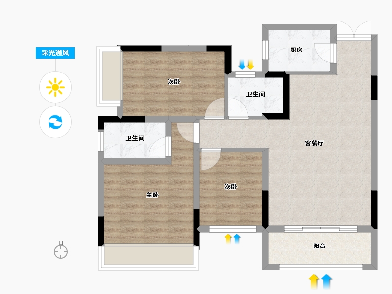 贵州省-贵阳市-御府壹号-79.35-户型库-采光通风