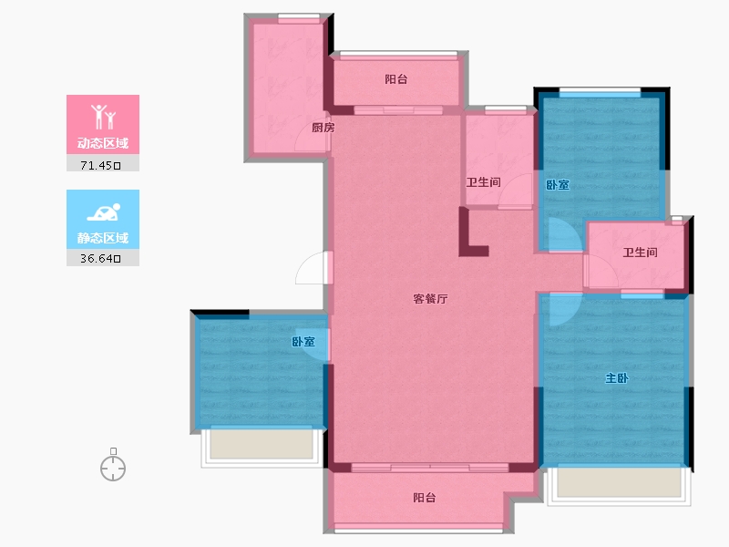 河南省-濮阳市-冶都城-96.80-户型库-动静分区