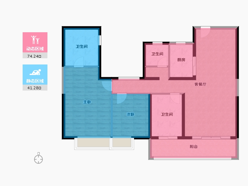 福建省-漳州市-经发万和湖畔首府-104.12-户型库-动静分区