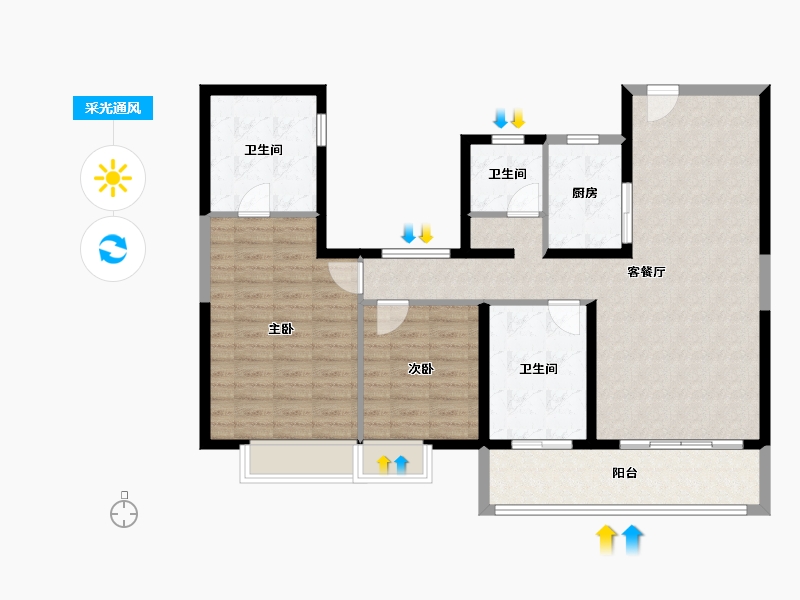 福建省-漳州市-经发万和湖畔首府-104.12-户型库-采光通风