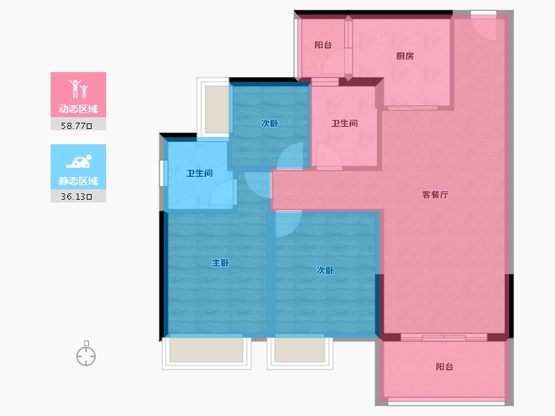 广东省-清远市-清远富力中以科城-85.00-户型库-动静分区