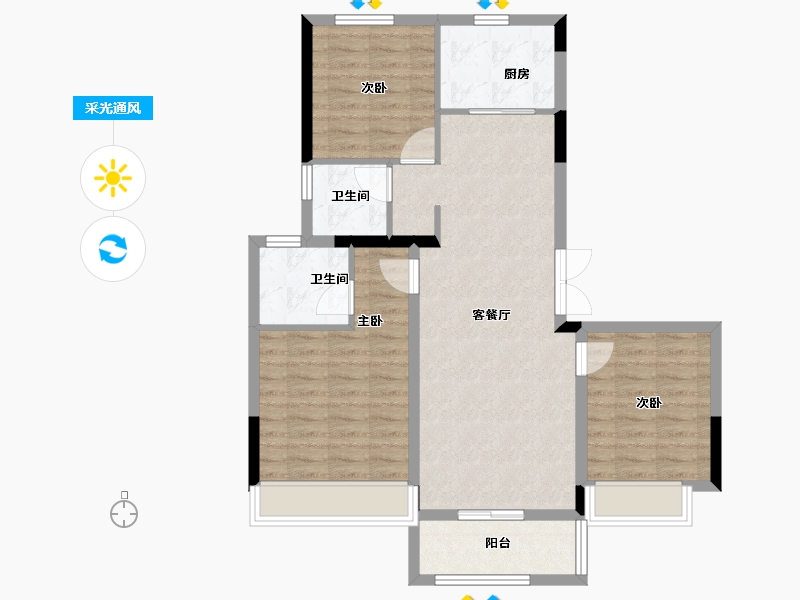 河南省-商丘市-绿锦·蘭园-86.59-户型库-采光通风