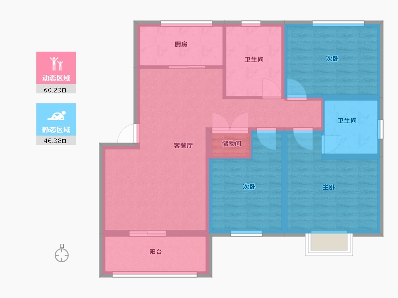 江苏省-连云港市-福居·新天地-95.04-户型库-动静分区