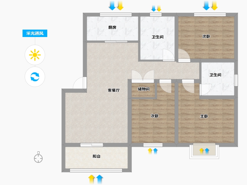 江苏省-连云港市-福居·新天地-95.04-户型库-采光通风