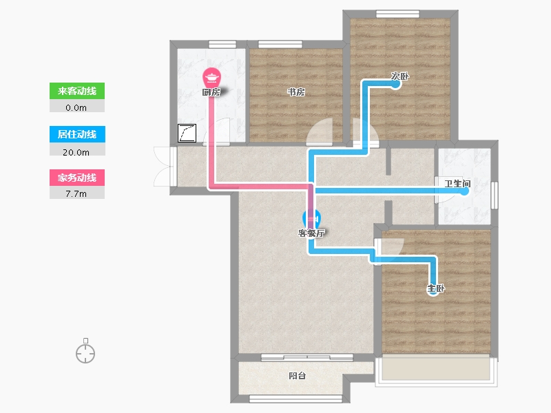 河北省-廊坊市-合美·帝宝壹號-92.00-户型库-动静线