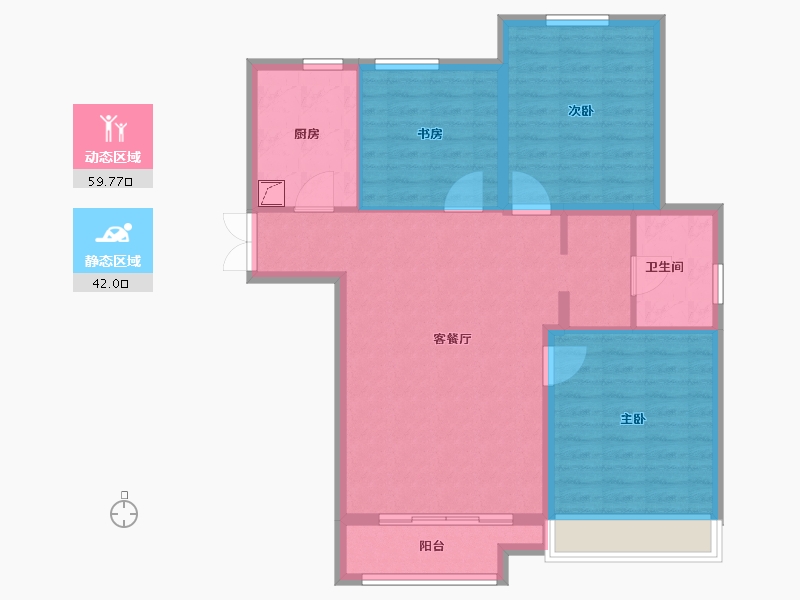 河北省-廊坊市-合美·帝宝壹號-92.00-户型库-动静分区