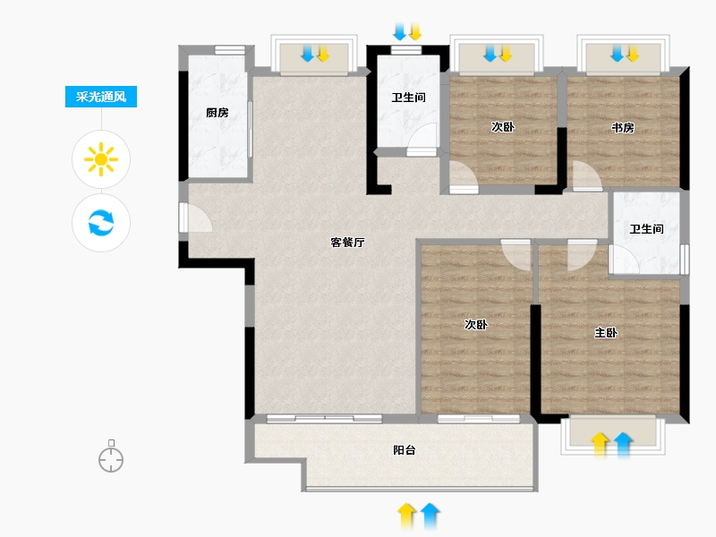 福建省-莆田市-铜锣湾万达广场-117.84-户型库-采光通风