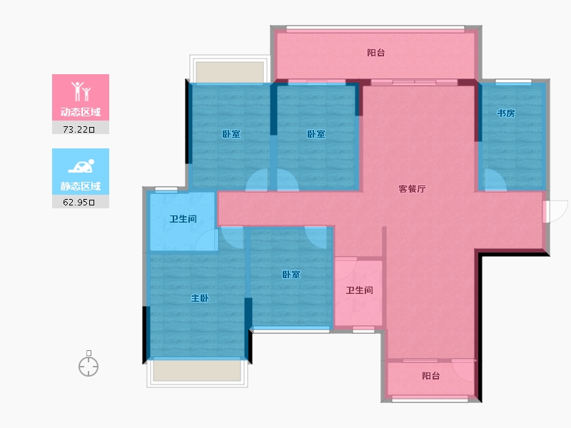 广西壮族自治区-河池市-兰郡华府-123.41-户型库-动静分区