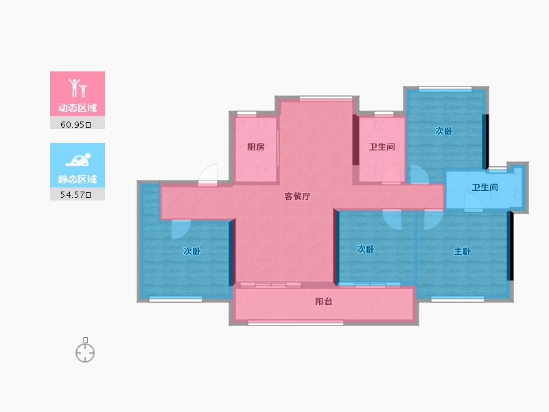 福建省-莆田市-皇庭美域丹郡-104.16-户型库-动静分区