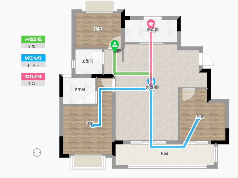 福建省-莆田市-三盛中梁璞悦风华-88.80-户型库-动静线