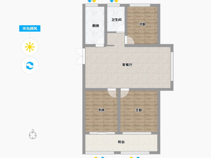 山东省-烟台市-光映明月湾-89.23-户型库-采光通风