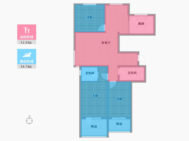 河北省-秦皇岛市-在水一方-95.48-户型库-动静分区