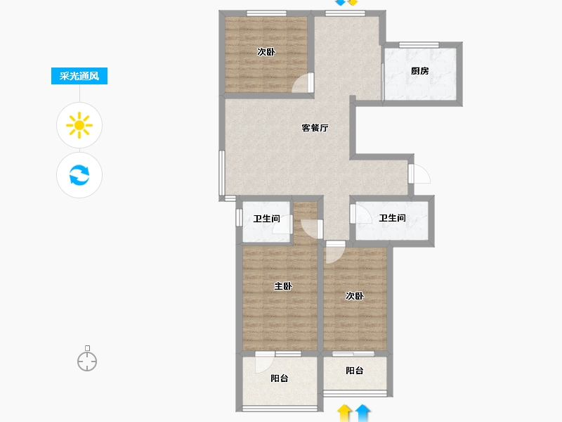 河北省-秦皇岛市-在水一方-95.48-户型库-采光通风