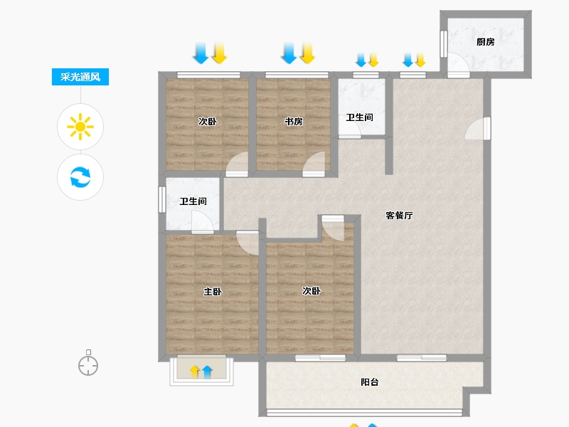 江苏省-连云港市-福居·新天地-117.26-户型库-采光通风