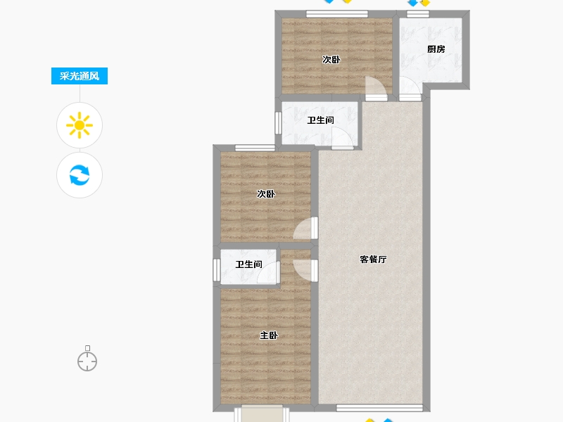 甘肃省-金昌市-恒昌首府-88.37-户型库-采光通风